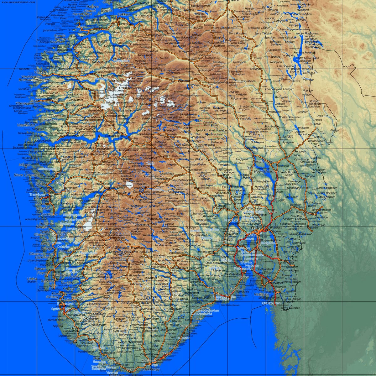detalus planas pietų Norvegijos