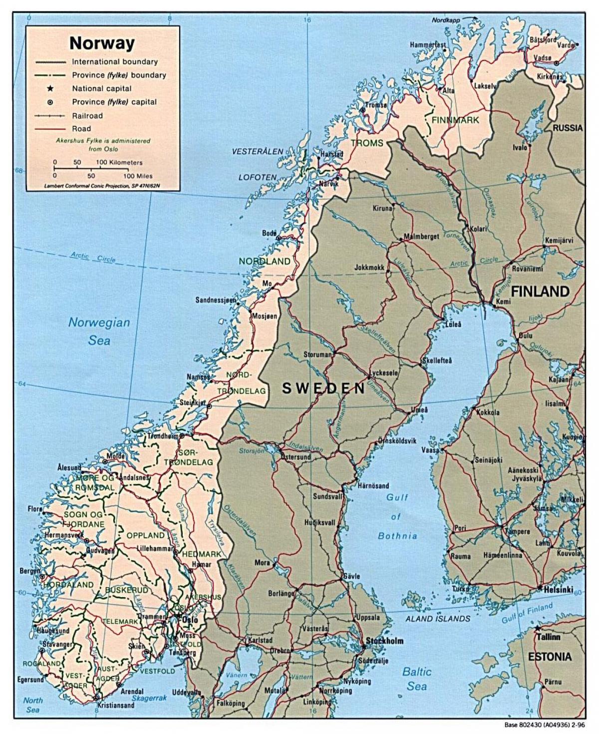 važiavimo žemėlapis Norvegija