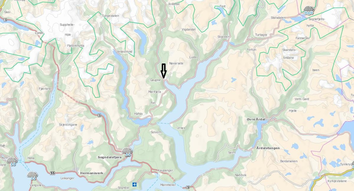 Žemėlapis Norvegija kommune
