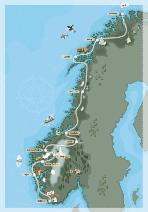 kempingas Norvegijos žemėlapis