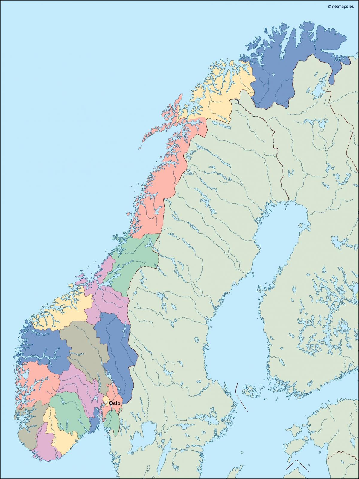 Žemėlapis Norvegija vektorius