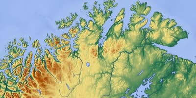 Šiaurės Norvegijos žemėlapis