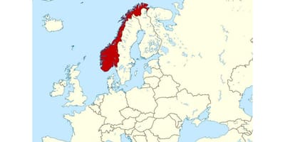Norvegija vieta žemėlapyje