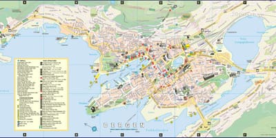 Bergeno (Norvegija miesto žemėlapis