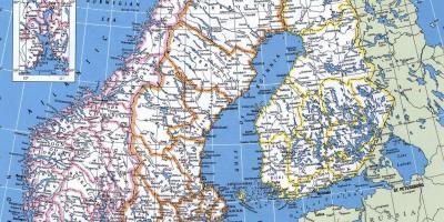 Žemėlapis detalus Norvegija