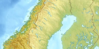 Žemėlapis fizinio Norvegija