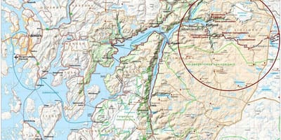 Hardangerfjord Norvegijos žemėlapis
