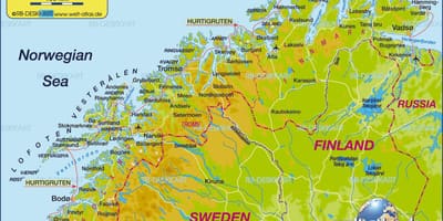 Žemėlapis kirkenes Norvegija