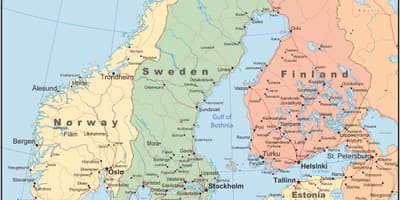 Žemėlapis Norvegija šalį