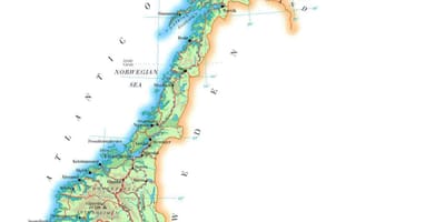 Žemėlapis Norvegija aukštis