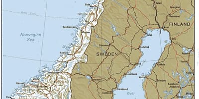 Geografinis žemėlapis iš Norvegijos