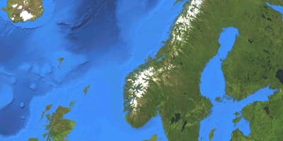 Žemėlapis Norvegija palydovinių