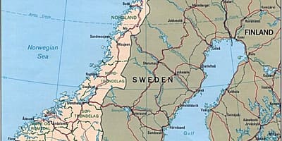 Žemėlapis Norvegija platumos