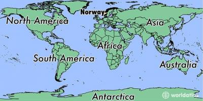Žemėlapis Norvegija vietą pasaulyje 
