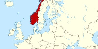 Žemėlapis Norvegija ir europa