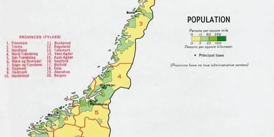 Norvegijos gyventojų žemėlapio