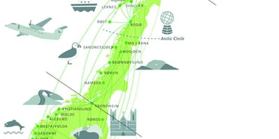 Norvegija lankytinų vietų žemėlapis
