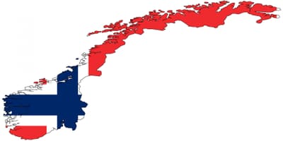 Norvegijos žemėlapis, vėliava