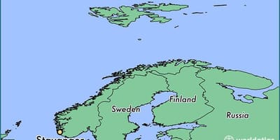 Žemėlapis stavanger Norvegija