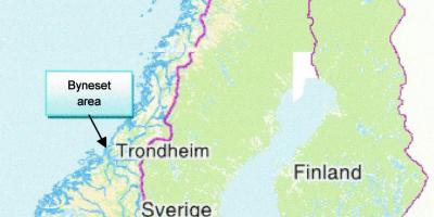 Žemėlapis trondheim Norvegija